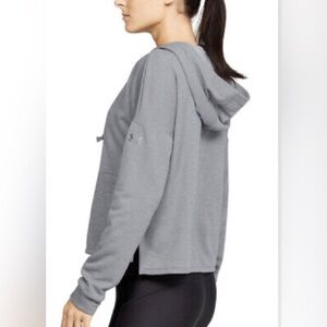 Under Armour Cross Town Gray Polyester Crop Hoodie Sweatshirt Sz S